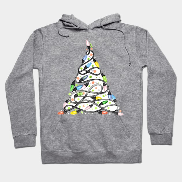 Light Christmas tree Hoodie by Mako Design 